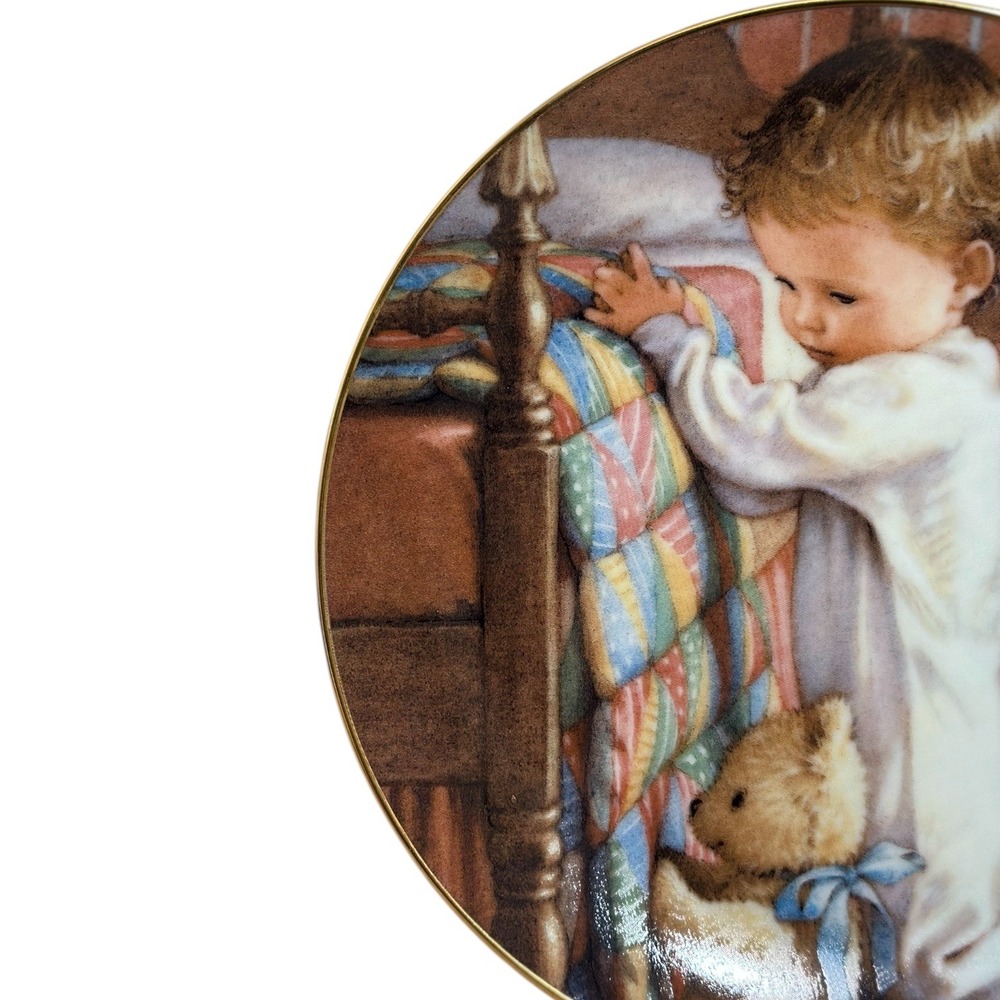 Danbury Mint Bedtime Prayers Kathy Lawrence Young Innocence Collector Plate 1991 - Picture 3 of 6